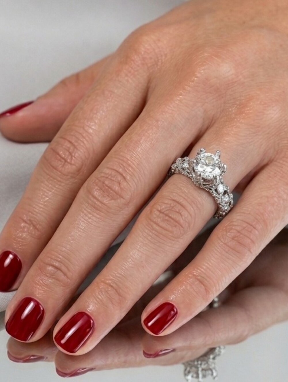4 Ct. CZ Round Center Stone Eternity Ring